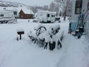 winter in the rockies in an rv